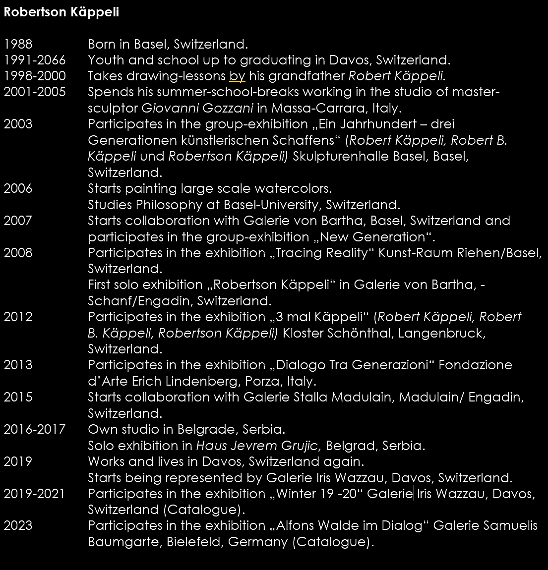 Biography: Robertson Käppeli